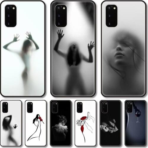 Hazy sexy women Phone Case For Samsung Galaxy Note S 21 20 10 9 8 E Lite FE UW Ultra 5G PRO Black Shell Cover