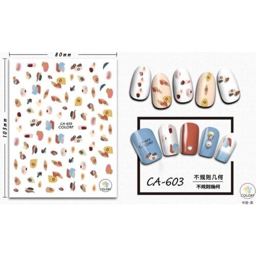 UPRETTEGO SUPER THIN SELF ADHESIVE 3D NAIL ART NAIL SLIDER STICKER FLOWER FLORAL FRUIT ABSTRACT OIL PAINTING DOODLE CA601-607