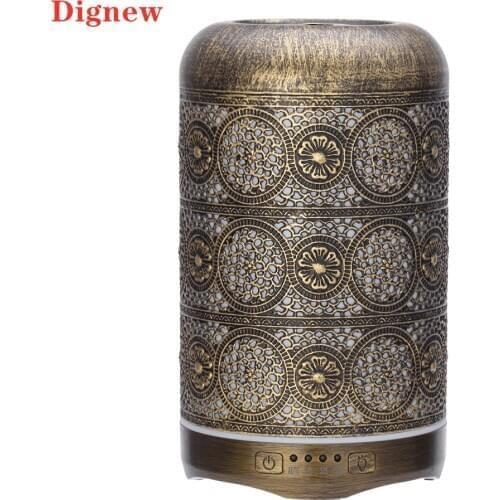 250ml Air Humidifier Bronze Metal Classical Aroma Essential Oil Diffueser With 7 LED Color Change For Home Office