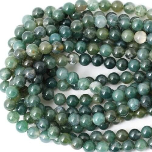 Aquatic Agate Gemstone Loose Beads for DIY Bracelet Jewelry Making Bead (4/6/8/10mm)