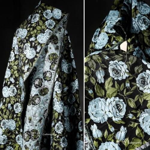 New rose jacquard fabric,DIY jacket and bag fabric,creative clothing cloth,Sewing accessories