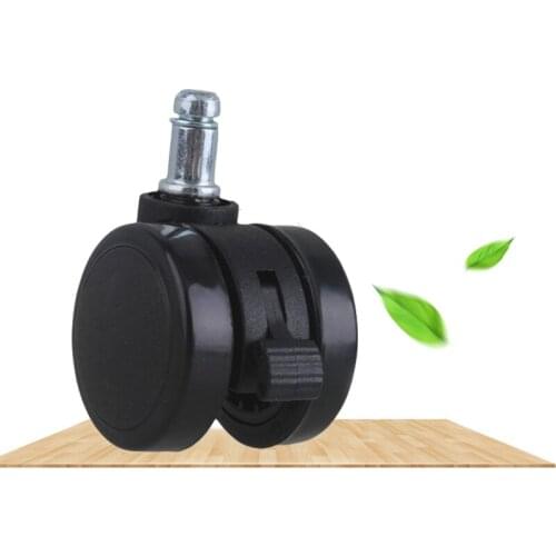 1/5/10PCS Black Metal PU Office Wheel Chair Swivel Casters 50mm/60mm Dia Furniture Wheels with Grip Ring Stem and Brake