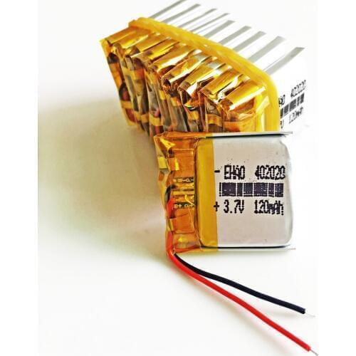 10 x pcs 3.7V 120mAh 402020 Lithium Polymer LiPo Rechargeable Battery cells For Mp3 DVD PAD bluetooth headphone speaker watch