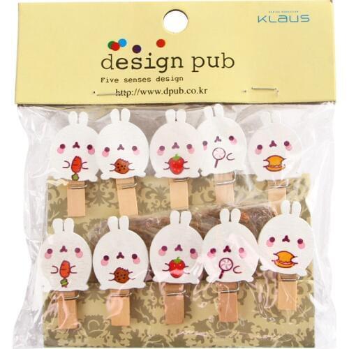 10 pcs/pack Cute Molang Rabbit Clip Photo Craft DIY Decoration Prop Notes Letter Paper Clip Office School Student Supplies