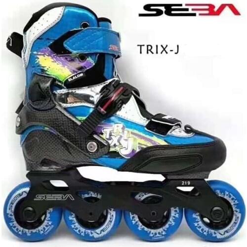 2021 Original SEBA TRIX-J Junior Child Inline Skates Adjustable Fiberglasses Kids Roller Skating Shoes Slalom Sliding Patines
