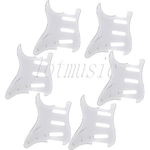 6Pcs Standard Pickguard 3Ply Left Handed Guitar Parts For Electric Strat ST Replacement