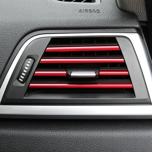 Car Air Conditioner Outlet Grille Trim Strip sticker For Volkswagen golf passat polo Tiguan Beetle Bora jetta Gol Cross T5