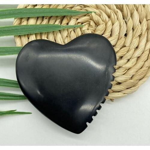 Butterfly Shape Bian Gua Sha Stone Body Face Massager Black Flat Spike Heart Shape 3D Gua Sha Stone with Ridges