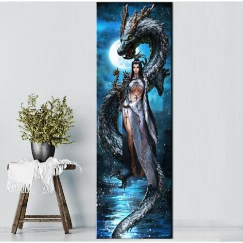 Large diamond Painting Dragon fantasy girl 5d diy diamond art Diamond Mosaic Anime embroidery rhinestone picture decor,EE1716