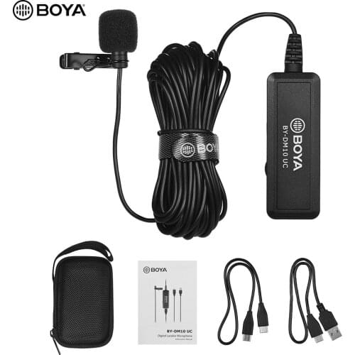 BOYA BY-DM10 UC USB Lavalier Lapel Microphone Mic Clip-on Omni-directional for Type-C Smartphone Tablet and USB Laptop Computer