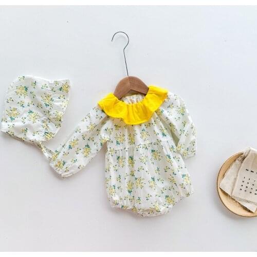 Korean Style Baby Girls Long Sleeve Romper Infant Toddler Babies Outdoor Clothes Sweet Baby Clothing Cotton Spring And Autumn