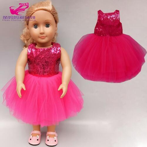Baby doll patry dacnce doll dress fit for 43cm baby new born dolls clothes 18 inch american doll clothes gift dress for toys