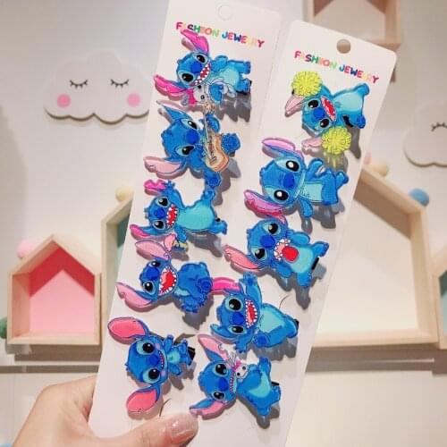 Disney Lilo & Stitch Cartoon Stitch Hairpin Childrens Makeup Toys Cute Girls Headdress Anime Hairpin Toys for Girls Birthday