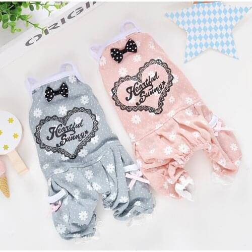 Designer Pet Clothing For Dog Animal Newest Lace Floral Yorkshire Chihuahua Summer Cooling Costume Overall For Puppy Cat Goods
