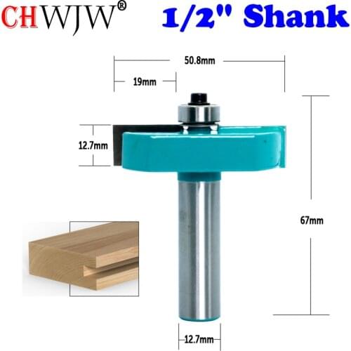 CHWJW 1PC 12mm 1/2-Inch Shank 1/2-Inch Height X 3/4-Inch Depth Slot Cutter Router Bit