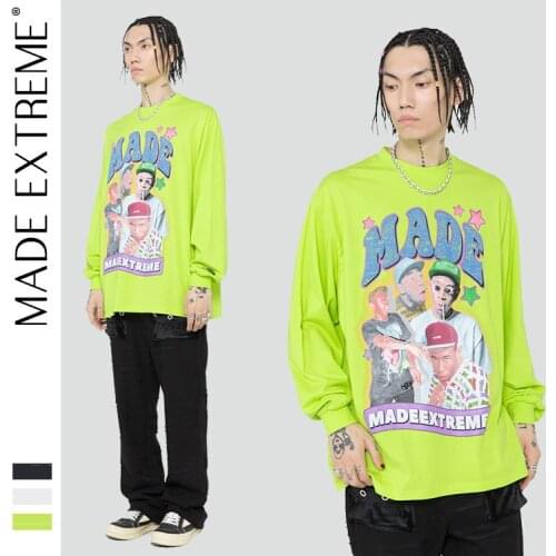 MADEEXTREME Retro t shirt HIP HOP graphic t shirts goth clothes 2021 AW men clothing woman tshirts harajuku Tops Tees 2291