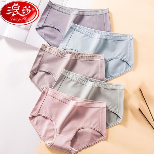 LANGSHA 5Pcs/lot Panties Women Breathable Cotton Underwear Comfort Cute Girls Seamless Briefs Sexy Girls Slimming Underpants