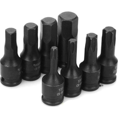 One Pcs 1/4" 6.35mm Drive Hexgon Hex Bit Socket Torx Star Bit CR-MO Air Impact Socket Wrench Adapter Home Auto Repair Tool