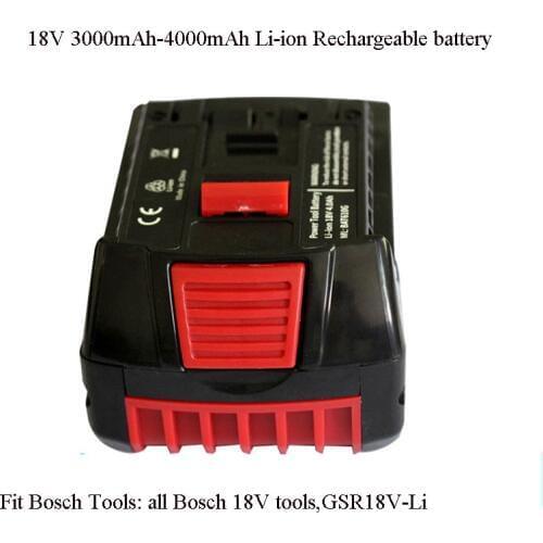 Soravess 18V Li-ion Rechargeable Rattery Pack 3.0Ah-4.0Ah Replace For BOSCH Cordless Electric Drill And Screwdriver Power Tools