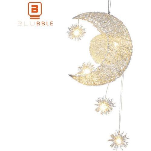 BLUBBLE Curved Moon Pendant Lights Originality Aluminum Star Bird Nest Modern Pendant Lamp AC 90-260V Balcony Bedroom Hanglamp