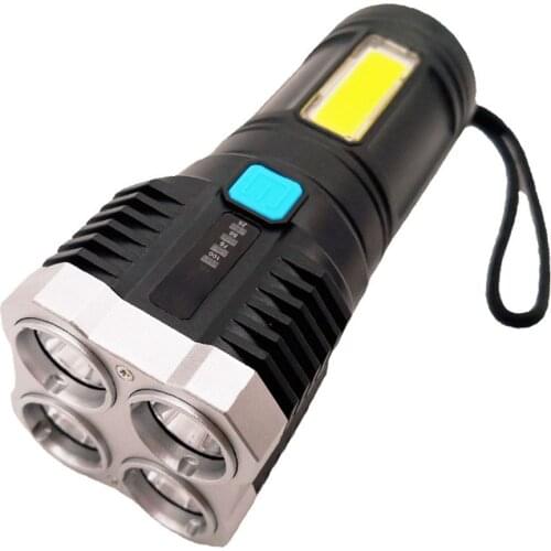 Ultra Bright COB LED Emergency Flashlight Torch Hunting Spotlight 1200mAh USB Rechargeable Work Light 4Modes Camping Lantern