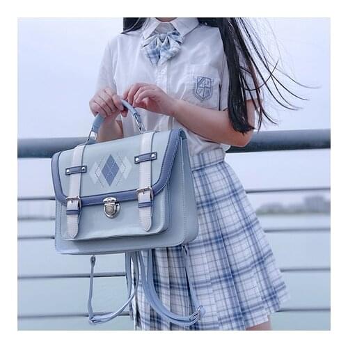 Japanese Hight School JK Uniform Messenger Bag 3way Handbag Lolita Backpack Vintage College style Cambridge bag student Cosplay