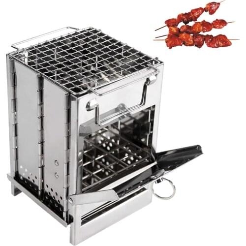 Windproof Wood Stoves Furnace Camping Stove Wood Alcohol Burner Tourist Cooker Outdoor Camping Hiking BBQ Equipment