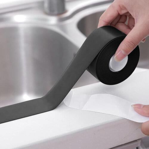 Waterproof Anti-Stain Tape Kitchen Self Adhesive Wall Border Stickers Black Self Adhesive Mildewproof Sealant Strip for Bathroom