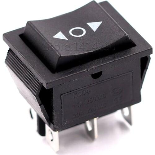 KCD4 25X31mm 6 Pin Double Reset Switch 16A 250V 20A 125VAC Black Self Reset Switch