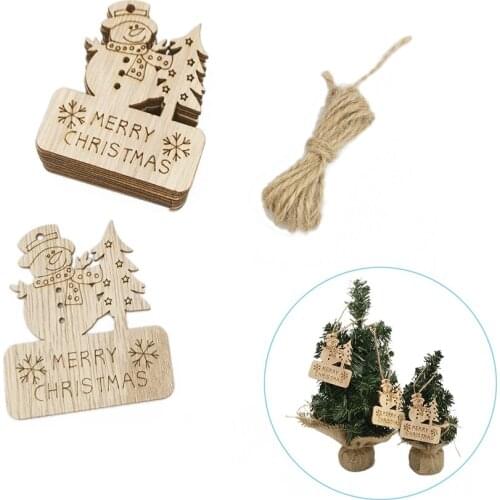 10pcs Wood DIY Round Ornaments Wooden Discs Unfinished Predrilled Natural Wood Slices for Christmas DIY Ornaments