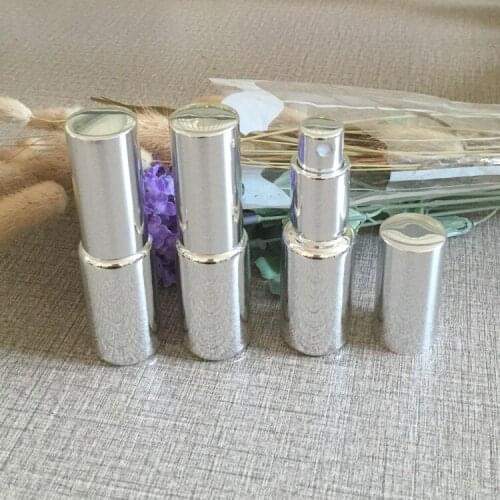 15ml fine mist spray pump bottle for perfume silver plated 0.5 oz mini essential oil glass refillable cosmetics spray bottles