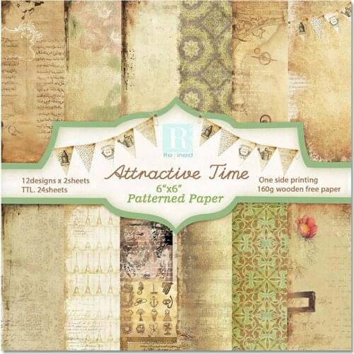 24Pcs/Lot Rural Retro Material Papers DIY Scrapbooking Album Diary Gift Decorative Paper Scrapbooking Paper