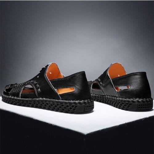 39 piel hombre outdoor slip praia big sandalias casual sandal beach luxury summer gladiator sandalia for roman geta in genuine