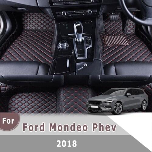 RHD Custom Car Floor Mats For Ford Mondeo Phev 2018 Waterproof Leather Carpets Auto Styling Foot Pads Car Accessories Interior