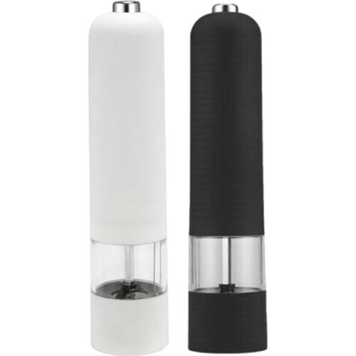Electric Grain Salt Pepper Mill Grinder Coarse Platic Kitchen Herb Miller, Battery Operated