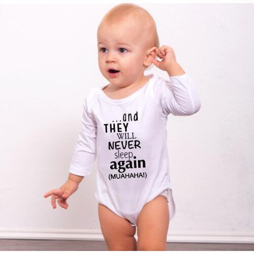 And They Will Never Sleep Again Baby Romper Autumn Boys Girls Long Sleeve Clothes Newborn Clothing Unisex Casual Onesie Wear