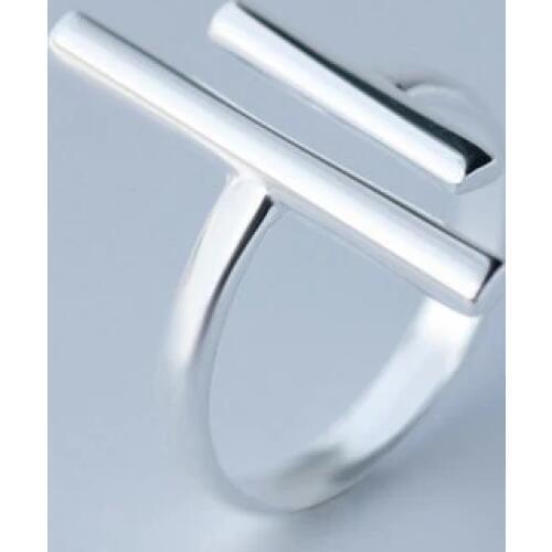 NEW Solid 925 Sterling Silver Adjustable Shorter &Longer Straight Bar Design Ring For Cocktail GTLJ727