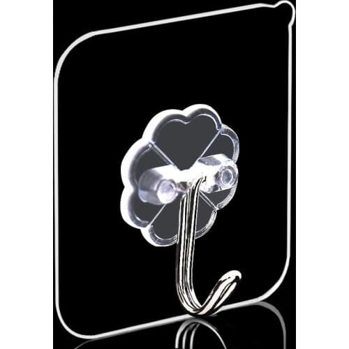 6x6cm Wall Hangers Hooks Transparent Reusable Strong Self Adhesive Door Hanging Hook Kitchen Suction Heavy Load Rack Cup Sucker