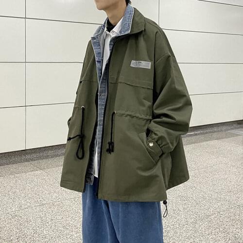 2021 Autumn New Mens Hip Hop Jackets Mens Oversized Jackets Korean Streetwear Men Casual Loose Windbreaker Coats