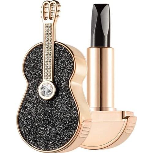 Matte Velvet Lipstick Pencil Violin Design Cosmetic Long Lasting Lip Tint Pigment Makeup Three Color Sexy Red Lips Stick Gifts