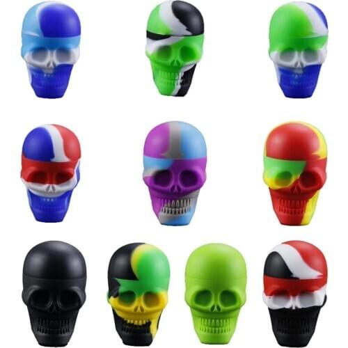Mini Size 3ml Skull Style Silicone Wax Concentrate Oil Container Jar For Bho Slick Butane Hash Dab Silicon Wax Jar Recipiente