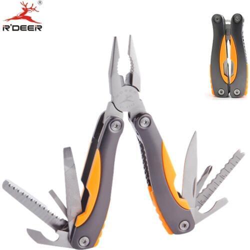 RDEER Multifunctional Pliers Stainless Steel Cutting Pliers Outdoor Folding Combination Plier With Knife Hand Tools