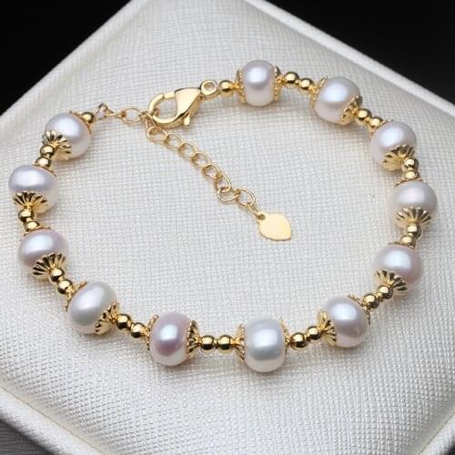 Fashion Women Pearl Bracelet Charm Natural Freshwater Pearl Beads Bracelet for Women Jewelry Gift Pulseras Mujer Moda