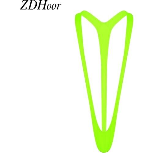 Mens Mankini Swimsuit Fluoro Sexy Stretch Open Back Jockstrap Gay Men Underwear Sexy Thong Leotard Bodysuit Jumpsuit