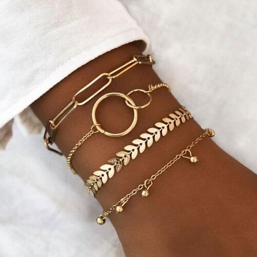 Bohemian Bracelet Set for Women Geometric Chains Bangle Boho Jewelry AM3284