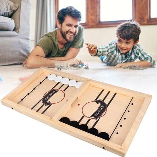 New Wooden Fast Board Game Puck Game Chess Fast Sling Funny Battle Toy Ice Hockey For Table Desktop Battle