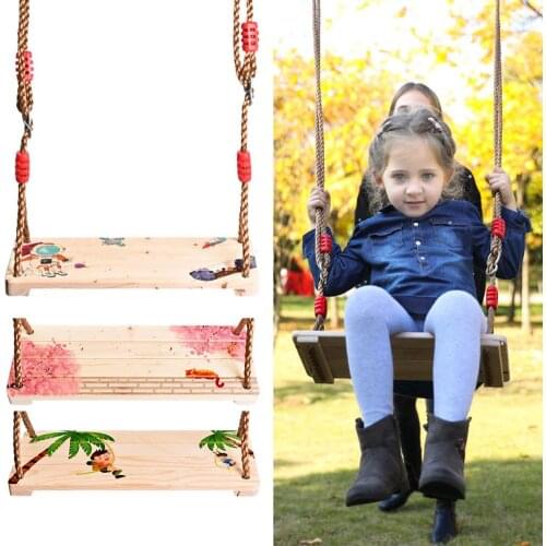 New Adjustable Rope Wooden Flat Swing Seat Garden & Patio Hanging Swinget Children Adults Summer Outdoor Sports Game Toy