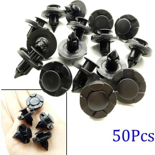 50pcs/set 8mm Car Plastic Rivet Fasteners Interior Bumper Fender Fixing Clips Cover Auto Interior Accessories For Bmw Golf