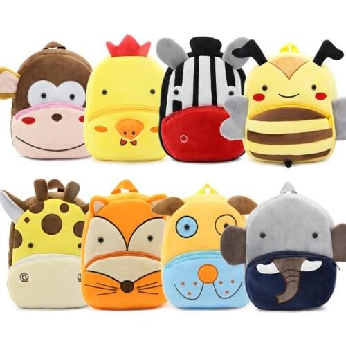 Plush Animal Cartoon Children School Bags Animal Cartoon School Backpack Bag For Boy Kids Satchel Mochila Infant Schoolbag