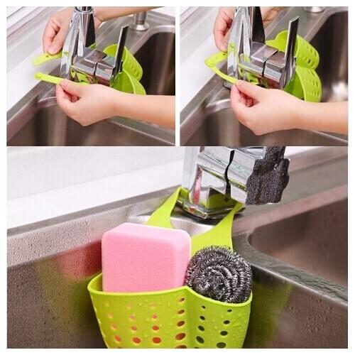 Kitchen Portable Hanging Drain Bag Basket Bath Storage Gadget Tools Sink Holder Storage Holders & Racks 4 Color